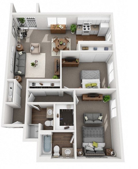 a 3d drawing of a floor plan with a bedroom